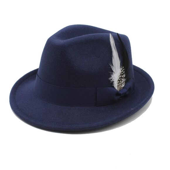 6668 Classic Fedora Hats & Vintage Style Short Brim Felt Hat Panama Fedora